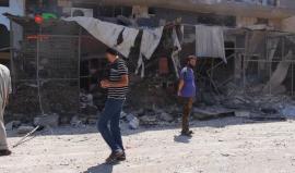 #شاهد  | حجم الدمار الذي خلفه طيران الحربي السوري بالصواريخ الفراغية في #حمص