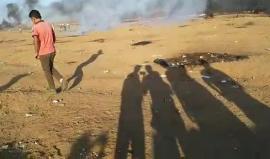 الان المواجهات ما زالت مستمرة بالقرب من السلك شرق جباليا
بث أنس جمال الشريف.