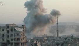 تواصل القصف الجوي بالبراميل المتفجرة على مدينة #داريا بريف #دمشق