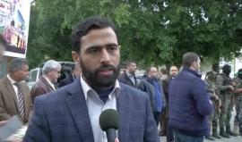 #شاهد.. بيت عزاء الشهيد التونسي محمد الزواري القائد في كتائب القسام في ميدان الجندي المجهول وسط مدينة غزة .
 #طيار_حماس