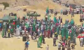 #فيديو اعتصام لهيئة نصرة الأقصى على الحدود بين فلسطين المحتلة ولبنان تنديداً باعتداءات الاحتلال.
