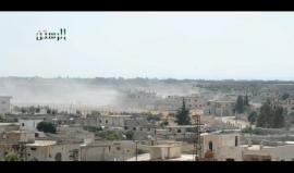 #شاهد .. إصابات اثر غارات جوية على مدينة الرستن في ريف حمص الشمالي .