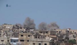 #شاهد غارات جوية روسية تستهدف احياء درعا البلد