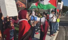 #شاهد | وقفة جنوب كاليفورنيا بالولايات المتحدة تضامنا مع المسجد الأقصى المبارك . 
تصوير بكر النجار