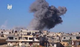 سوريا - درعا: مشاهد من اللحظات الاولى لغارات المقاتلات الروسية