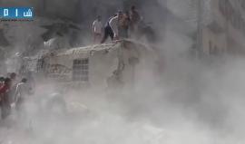 شهداء وجرحى بقصف جوي على حي القاطرجي بمدينة حلب