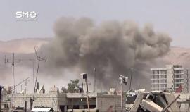 سوريا - ريف دمشق : غارة جوية نفذها الطيران الحربي على مدينة دوما في الغوطة الشرقية