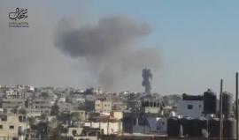 #شاهد .. من الغارات الإسرائيلية على مدينة غزة اليوم .