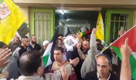 موكب تشييع جثمان الشهيد محمد عقل، الذي استشهد برصاص الاحتللا خلال مواجهات البيرة يوم امس.