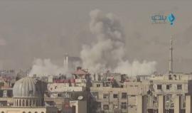 الطيران الحربي السوري يقصف حي #جوبر في #دمشق
 تصوير: أبو محمود الحرك