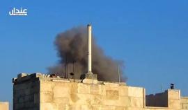 #شاهد غارات جوية روسية استهدفت مدينة عندان السورية صباح اليوم