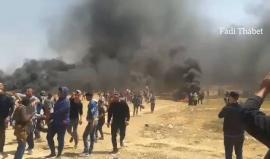 #فيديو مسيرة العودة الكبرى شرق البريج على حدود وسط القطاع