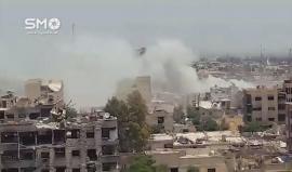 سوريا - دمشق : القصف العنيف من قبل قوات الأسد على حي القابون الدمشقي