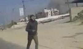 لحظة قصف طائرات الاحتلال لموقع تابع للمقاومة في مخيم النصيرات وسط قطاع غزة 
تصوير: اسماعيل النويري