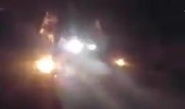 #فيديو رشق دورية اسرائيلية بالزجاجات الحارقة خلال مواجهات في قرية بيت ريما قضاء رام الله فجر اليوم