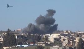 #شاهد غارات روسية شنت على أحياء درعا البلد صباح اليوم