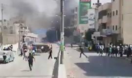 #فيديو مواجهات مع الاحتلال على حاجز قلنديا جنوب رام الله