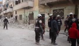 #إدلب - الدمار الذي الذي خلفه قصف الطيران بالأبنية السكنية في حي الناعورة