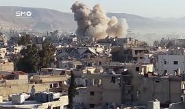 سوريا - دمشق : قوات الأسد تستهدف حي القابون الدمشقي بصواريخ الأرض-أرض نوع فيل