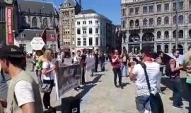 وقفة تضامنية في مدينة أمستردام الهولندية مع أهالي غزة وبمناسبة ذكرى السبعون للنكبة الفلسطينية