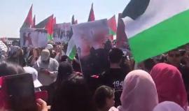 "يا غزة لا تهتزي كلك كرامة وعزة".. هتاف مسيرة العودة في  المهجرة بالداخل المحتل