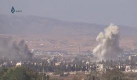 ريف دمشق- قصف بصواريخ الفيل على مزارع خان الشيح بالغوطة الغربية