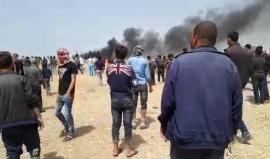 شرق خانيونس الأن 
#مسيرة_العودة_الكبرى