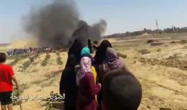 #فيديو لحظة إصابة متظاهر شرق مخيم البريج اليوم