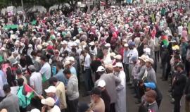 مظاهرة حاشدة بمدينة الدار البيضاء المغربية نصرة للقدس وغزة