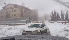 #شاهد .. استمرار تاثير المنخفض الجوي على بلاد الشام وتراكم للثلوج في مدينة كفرديبان اللبنانية .