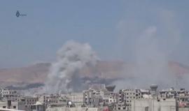 #شاهد قصف طائرات النظام مدينة حرستا بريف دمشق