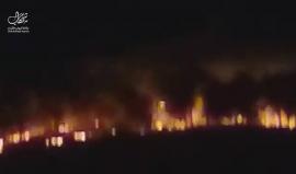 #شاهد .. وصول النيران إلى أحراش المناطق الشرقية من جنين في الضفة الغربية المحتلة قبل قليل .