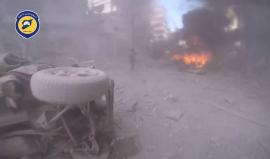 مشاهد مروعة عقب القصف الجوي السوري على مدينة دوما بالغوطة الشرقية