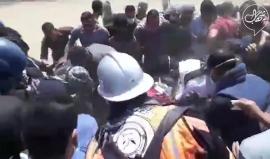 #فيديو اصابة متظاهر برصاص الاحتلال في الرأس شرق خانيونس جنوب قطاع غزة