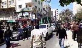 #شاهد جانب من مسيرة تشييع الشهيد القائد مازن فقهاء في مدينة غزة.