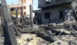 #شاهد الدمار الذي ألحقته غارات الاحتلال على مبنى يتبع بلدية المغراقة وسط قطاع غزة وأسفر عن إصابات .