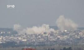 الطيران المروحي يلقي 4 براميل متفجرة على احياء درعا البلد المحررة