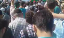كلمة لرئيس المكتب السياسي لحركة حماس اسماعيل هنية عبر الهاتف يوجهها للحشود هنا في اسطنبول.