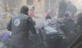 مجزرة لقوات النظام السوري بحق المدنيين في مدينة دوما بالغوطة الشرقية 
تقرير ياسر الدوماني