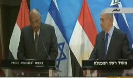 #شاهد .. نتنياهو في مؤتمر مشترك مع وزير الخارجية المصري سامح شكري في القدس: نرحب باقتراحات السيسي للسلام ونعمل على توثيق العلاقات وتعزيز التعاون المشترك . 
شكري: نريد للشعب الإسرائيلي العيش في سلام وأمان .