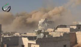 #شاهد| تواصل القصف الروسي على مدينة #حريتان بريف #حلب الشمالي