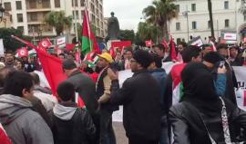 #شاهد مظاهرة في العاصمة التونسية رفضا لدعوات إباحة التطبيع مع الكيان الإسرائيلي