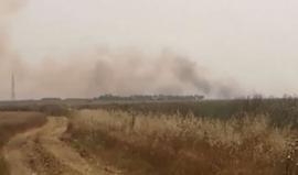 #شاهد حرائق في حقول كيبوتس بئيري في غلاف غزة بفعل طائرة ورقية حارقة أطلقها شبان من قطاع غزة