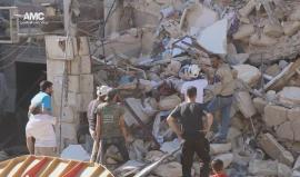 مركز #حلب الإعلامي: استشهاد أربعة مدنيين وإصابة آخرين جراء غارة لطائرة حربية يعتقد أنها روسية على حي المشهد بحلب.
تصوير: خليل حجار