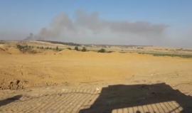 #مباشر المتظاهرون يشعلون الاحراش بالداخل المحتل من جديد باستخدام الطائرات الورقية الحارقة شرق المحافظة الوسطى لقطاع غزة