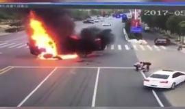 شاهد : حادث سير مروع في الصين