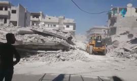 #سوريا: الدمار الناجم عن قصف مدينة جسر الشغور في ريف إدلب بصواريخ ارتجاجية