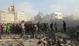 #شاهد هتاف المواطنين بعد قصف مبنى المسحال مباشرة.