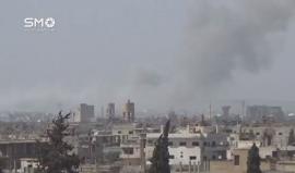 الغارات الجوية من قبل الطيران المروحي على احياء #درعا البلد