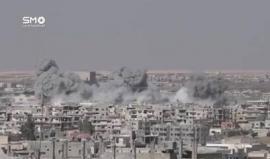 #شاهد طائرات الأسد تستهدف أحياء  #درعا_البلد المحررة بعدة غارات جوية.